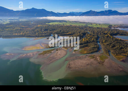 Chiemsee und Tiroler Achensee Fluss Delta, Deutschland, Bayern, See Chiemsee Stockfoto