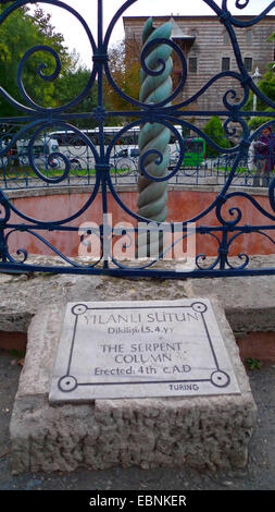 Antike bronze Schlange Spalte, Türkei, Istanbul Stockfoto