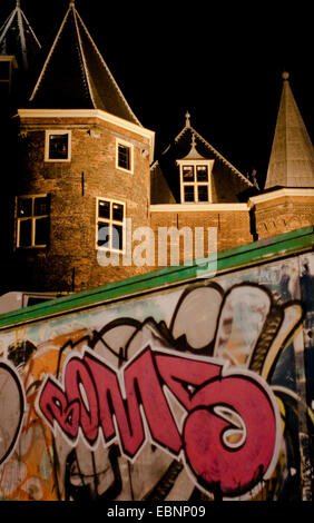 Graffiti in Nieuwmarkt amsterdam Stockfoto