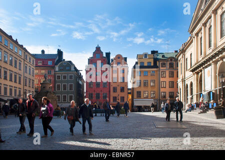 Stortorget Platz, Altstadt Gamla Stan, Stockholm, Schweden Stockfoto