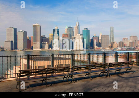 Blick vom Brooklyn Promenade Manhattan und Brooklyn, New York City East River, USA Stockfoto