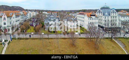 Luftbild Binz Strandpromenade, Deutschland, Mecklenburg-Vorpommern, Rügen, Ostseebad Binz Stockfoto