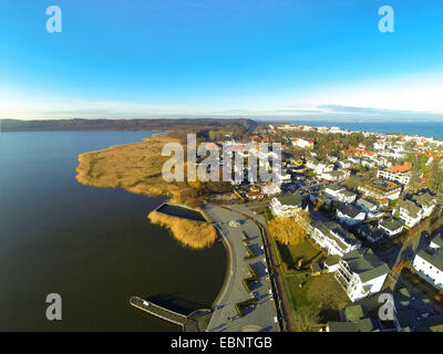 Luftbild auf See Schmachter See und Binz, Deutschland, Mecklenburg-Vorpommern, Rügen, Ostseebad Binz Stockfoto