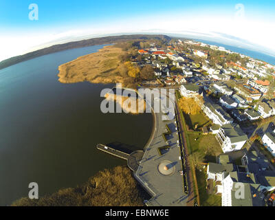 Luftbild auf See Schmachter See, Deutschland, Mecklenburg-Vorpommern, Rügen, Ostseebad Binz Stockfoto