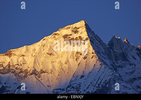 Kongde Ri Morgen leichte Ansicht von Namche Bazaar, Nepal, Khumbu Himal Stockfoto