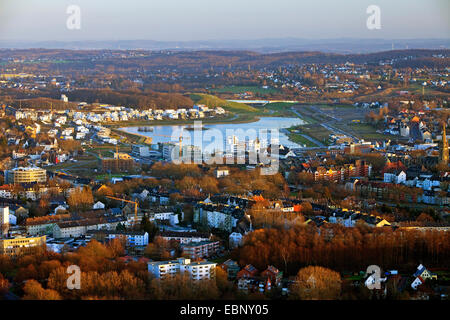 Blick vom Fernsehturm Florianturm zum Phoenix See, Deutschland, Nordrhein-Westfalen, Ruhrgebiet, Dortmund Stockfoto