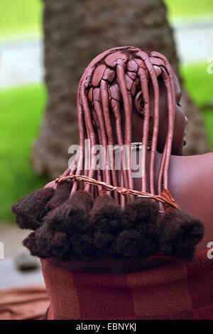 traditionelle Frisur einer Frau der Himbas, Namibia Stockfoto