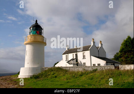 Corran Leuchtturm und Lodge, Loch Linnhe, Fort William, Großbritannien, Schottland Stockfoto