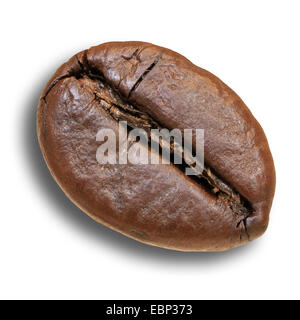 Makroaufnahme einer einzigen geröstete Kaffeebohne Stockfoto