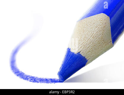 Makroaufnahme der Spitze von einem blauen Stift Stockfoto