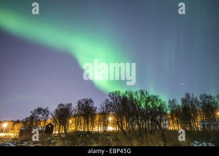 Aurora und Planeten Jupiter, Norwegen, Troms, Tromsoe, Tromsoe Stockfoto