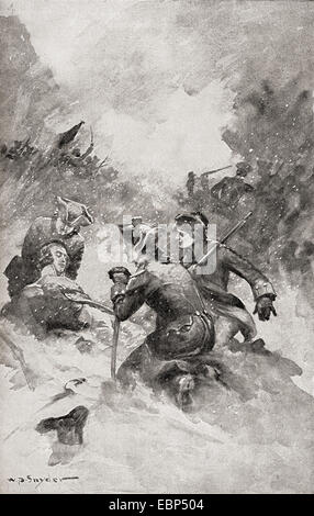 Der Tod von General Bernard Montgomery, Schlacht von Quebec, 1775.   General Richard Montgomery, 1736-1775. Generalmajor in der Kontinentalarmee während des amerikanischen Unabhängigkeitskrieges. Stockfoto