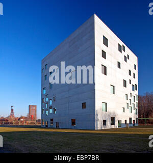 Zollverein Kubus und SANAA-Gebäude, Deutschland, Nordrhein-Westfalen, Ruhrgebiet, Essen Stockfoto