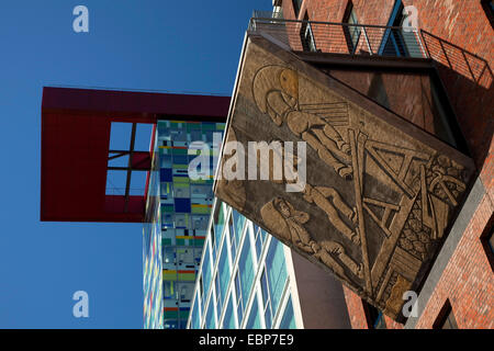 alte und neue Architektur in den Medien Hafen, Deutschland, Nordrhein-Westfalen, Düsseldorf Stockfoto