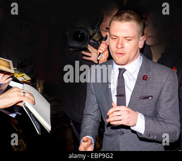 Jack O'Connell besuchen die UK Premiere von ungebrochen an der Odeon Leicester Square in London 25. November 2014 Stockfoto