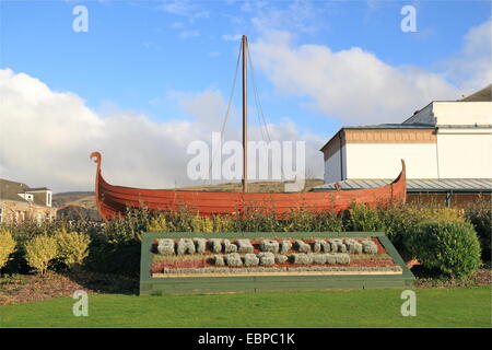 Schlacht von Largs Display, Vikingar!, Greenock Straße, Largs, North Ayrshire, Schottland, Großbritannien, Deutschland, UK, Europa Stockfoto