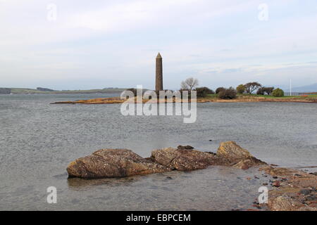 "Bleistift" Denkmal zur Erinnerung an Schlacht von Largs (1263), North Ayrshire, Schottland, Großbritannien, Deutschland, UK, Europa Stockfoto