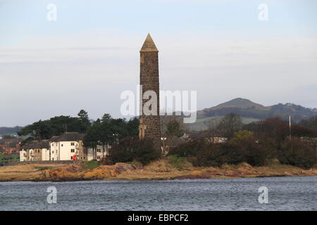 "Bleistift" Denkmal zur Erinnerung an Schlacht von Largs (1263), North Ayrshire, Schottland, Großbritannien, Deutschland, UK, Europa Stockfoto