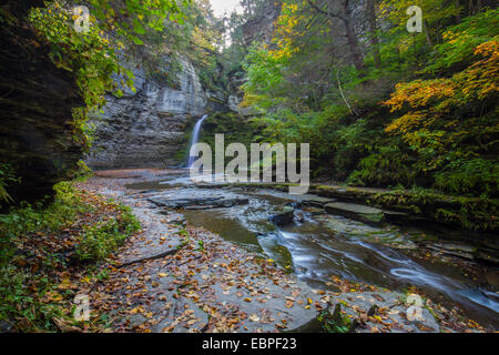 Adlerfelsen verliebt sich in Havanna Glen Park in der Region der Finger Lakes in der Stadt von Montour fällt New York Stockfoto