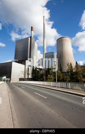 Kohle und Gas abgefeuert Kraftwerk, Kraftwerk, Elverlingsen, Lenne Fluss; Region Sauerland, Werdohl, North Rhine-Westphalia, G Stockfoto