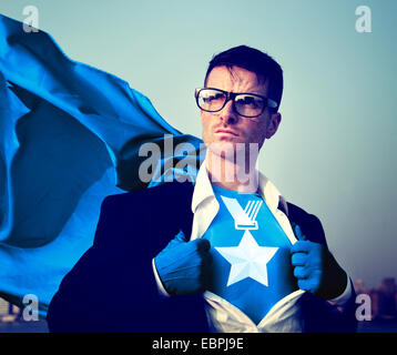 Medaille starke Superhelden professionelle Empowerment Lager Erfolgskonzept Stockfoto