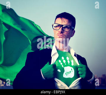 Starke Superhelden professionelle Empowerment Lager Erfolgskonzept zu stoppen Stockfoto