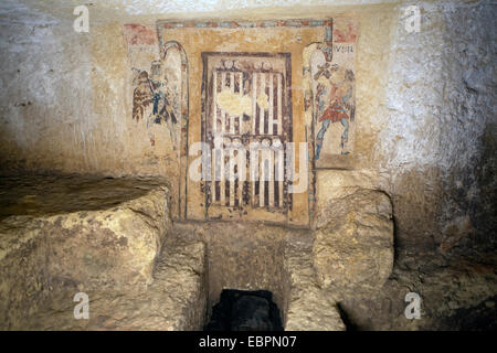 Die Nekropole von Monterozzi, UNESCO-Weltkulturerbe, Tarquinia, Lazio, Italien, Europa Stockfoto