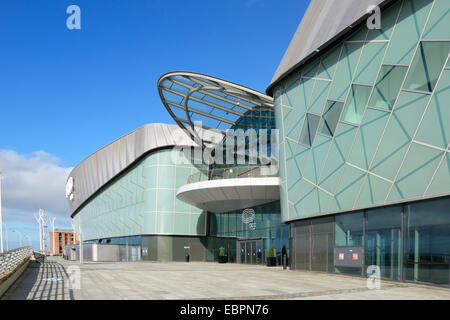 Echo-Arena und BT Convention Centre, ACC Liverpool, Kings Dock, Liverpool, Merseyside, England, Vereinigtes Königreich, Europa Stockfoto