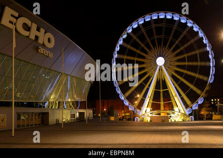 Das Rad von Liverpool und Echo Arena, Kiel Wharf und Liverpool, Merseyside, England, Vereinigtes Königreich, Europa Stockfoto