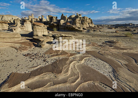 Rock Schichten in den Badlands, Bisti Wilderness, New Mexico, Vereinigte Staaten von Amerika, Nordamerika Stockfoto