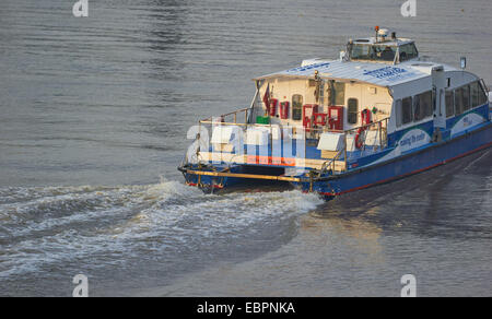 MBNA gesponsert Himmel Clipper Geschwindigkeiten entlang der Themse bei Sonnenaufgang London England Europa Stockfoto