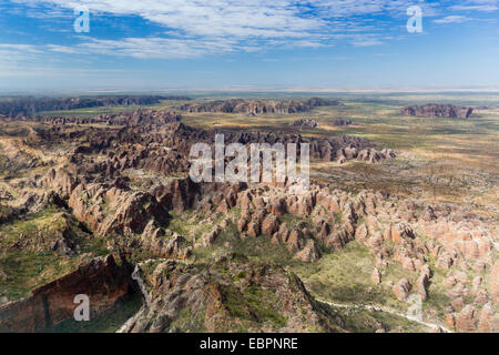 Luftaufnahme der Bungle Bungle, Purnululu National Park, UNESCO-Weltkulturerbe, Kimberley, Western Australia, Australien Stockfoto