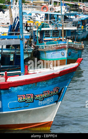 Bunten Fischerboot bei Negombo Lagune, Negombo, Sri Lanka, Asien Stockfoto