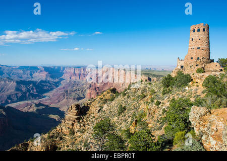 Wüstenstein Ansicht Turm oben auf den Südrand des Grand Canyon, zum UNESCO-Weltkulturerbe, Arizona, USA Stockfoto