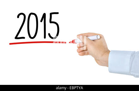 Hand mit Stift schreiben 2015 Stockfoto
