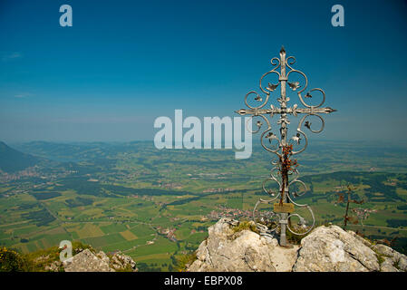 Ansicht von Vally Iller aus Gruenten (1738 m), Deutschland, Bayern, Allgäuer Alpen, Oberallgäu Stockfoto