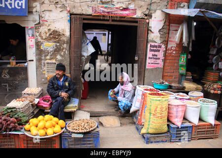 Straßenhändler in der alten Stadt, Nepal, Kathmandu Stockfoto