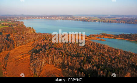 Luftbild Walchstadt und Woerth See, 13.3.2014, Walchstadt, Starnberg, Bayern, Deutschland Stockfoto