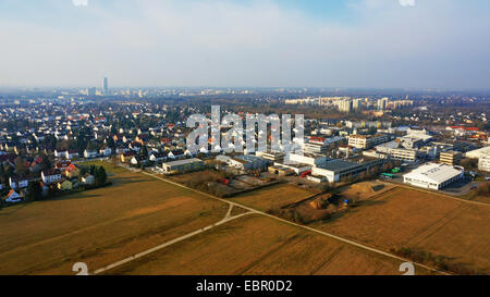 Luftbild auf Felder am Rand von München Nord, 1.3.2014, Deutschland, Bayern, Muenchen Stockfoto