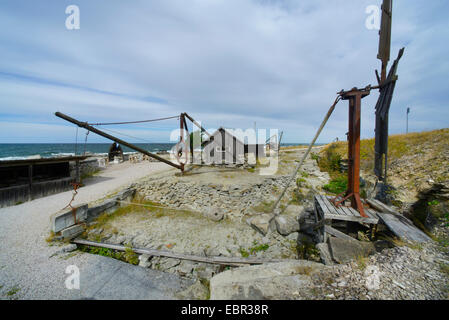 Freilichtmuseum Sandsteinbrüche in der Nähe von Kaettelvik, Schweden, Gotland Stockfoto