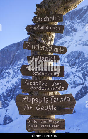 Wanderführer in das Wetterstein-Gebirge, Deutschland, Bayern, Oberbayern, Oberbayern, Garmisch-Partenkirchen Stockfoto