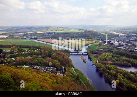 Lenne River fließt in die Ruhr, Deutschland, Nordrhein-Westfalen, Ruhrgebiet, Hagen Stockfoto