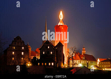 Schlitz-Weihnachten Kerze, Deutschland, Hessen, Schlitz Stockfoto