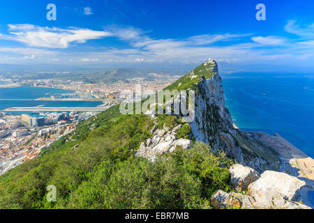 Felsen von Gibraltar Blick von oben Stockfoto