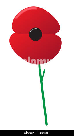 Ein Mohn Design isoliert auf weißem Hintergrund Stockfoto