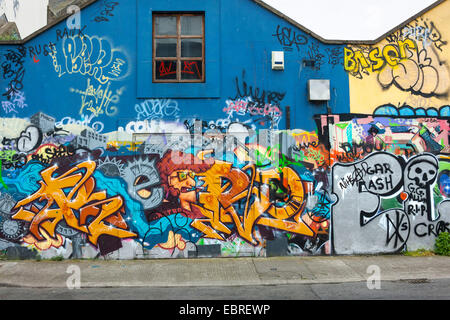 Wand-Graffiti, Dublin, Republik Irland, Europa. Stockfoto