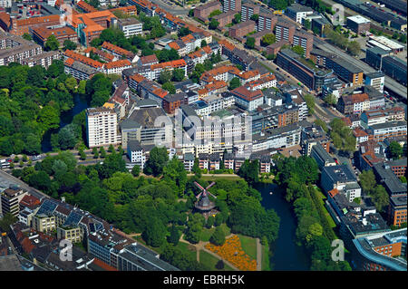 Luftaufnahme der Stadt-Zentrum mit der Windmühle "Muehles am Wall", Deutschland, Bremen Stockfoto