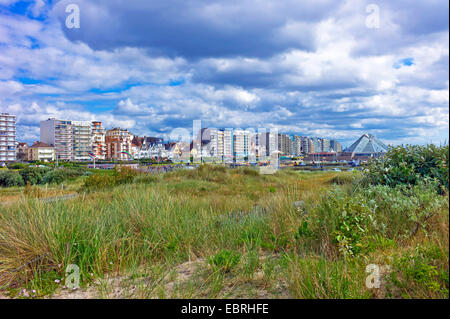 Blick von den Dünen von Touquet-Paris-Plage auf der Stadt, Frankreich, Nord-Pas-de-Calais Stockfoto