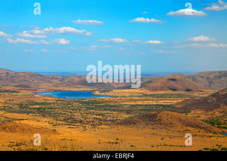 Blick vom Lenong Sicht auf Mankwe See, Süd-Afrika, North West Province, Pilanesberg National Park Stockfoto