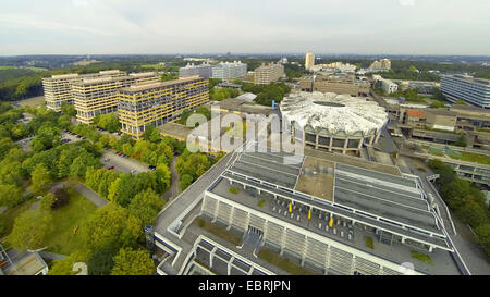 Luftbild mit Mensa, Audimax, humane Wissenschaften, Medizin, Technologiezentrum und Vita Campus, Deutschland, Nordrhein-Westfalen, Ruhrgebiet, Bochum, Ruhr-Universität Bochum Stockfoto